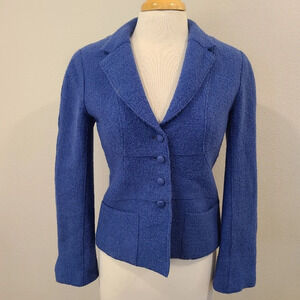 Carlisle Vintage Blue Boucle Wool Blazer